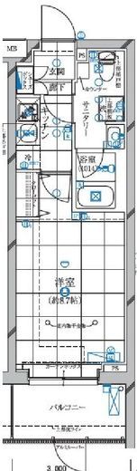 レガリス蒲田　102号室　間取り