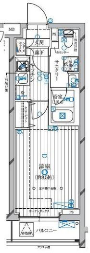 レガリス蒲田　208号室　間取り
