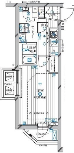 レガリス蒲田　401号室　間取り