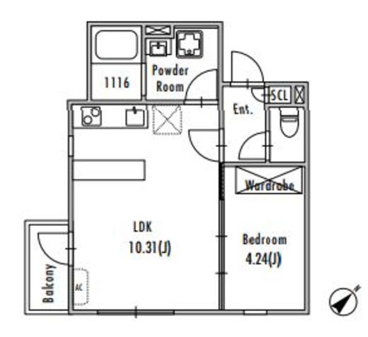 GRAN PASEO 池尻大橋 (グランパセオ池尻大橋)　201号室　間取り