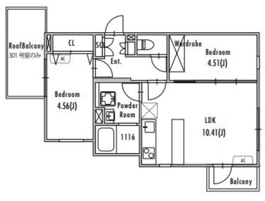 GRAN PASEO 池尻大橋 (グランパセオ池尻大橋)　301号室　間取り