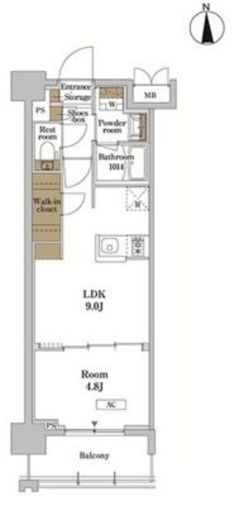 RJRプレシア蒲田　306号室　間取り