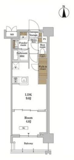 RJRプレシア蒲田　605号室　間取り