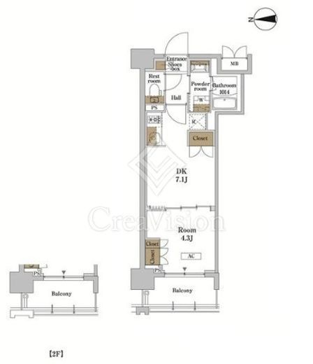 RJRプレシア蒲田　210号室　間取り