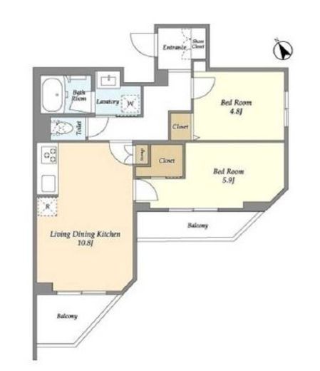 EsTRUTH MAGOME (エストゥルース馬込)　310号室　間取り