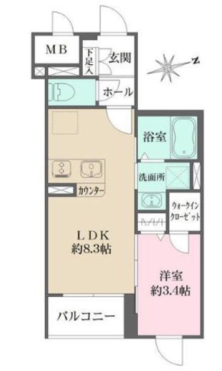 La Perla 桜新町　402号室　間取り