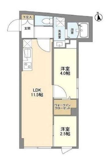 ウェルスクエア学芸大学Ⅱ　201号室　間取り
