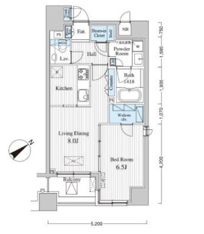MFPRコート赤坂見附　305号室　間取り