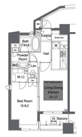 MFPRコート赤坂見附　601号室　間取り