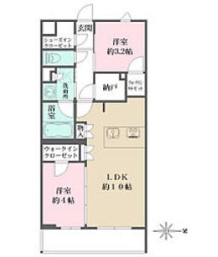 La Perla JiyugaokaⅡ (ラペルラ自由が丘Ⅱ)　001号室　間取り