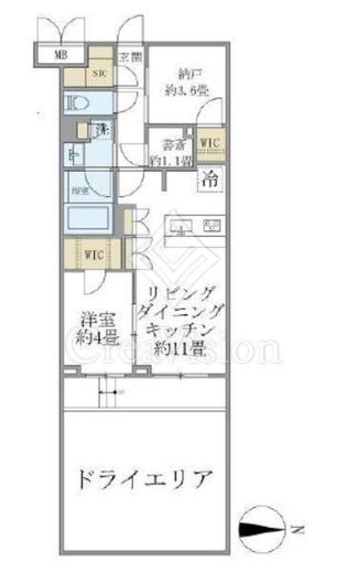 Ｌａ　Ｐｅｒｌａ　ＪｉｙｕｇａｏｋａＩＩ　003号室　間取り