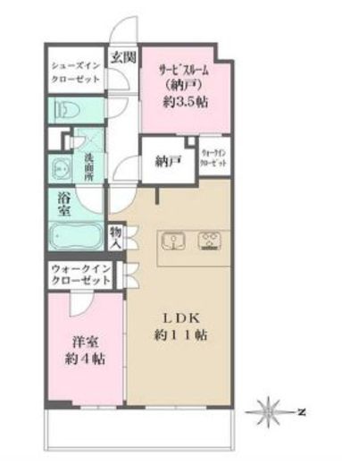 La Perla JiyugaokaⅡ (ラペルラ自由が丘Ⅱ)　202号室　間取り