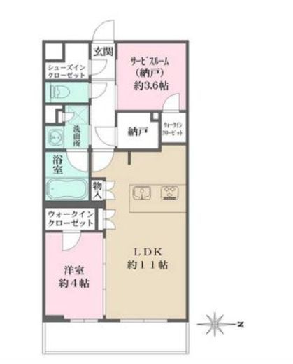 La Perla JiyugaokaⅡ (ラペルラ自由が丘Ⅱ)　203号室　間取り