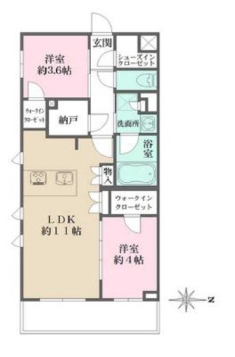 La Perla JiyugaokaⅡ (ラペルラ自由が丘Ⅱ)　204号室　間取り
