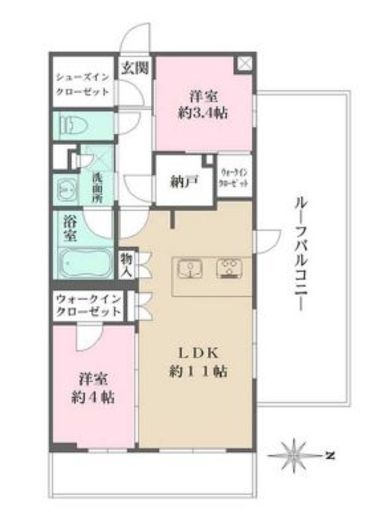 La Perla JiyugaokaⅡ (ラペルラ自由が丘Ⅱ)　301号室　間取り