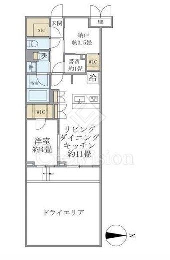 Ｌａ　Ｐｅｒｌａ　ＪｉｙｕｇａｏｋａＩＩ　2号室　間取り