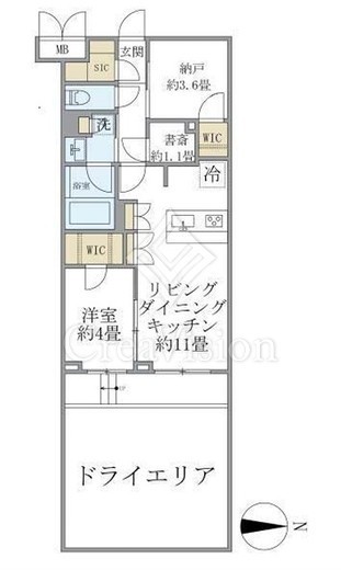 Ｌａ　Ｐｅｒｌａ　ＪｉｙｕｇａｏｋａＩＩ　3号室　間取り