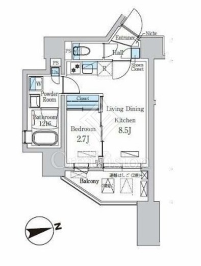 デュオフラッツ池尻大橋ノリス　1201号室　間取り