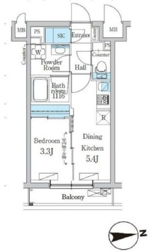 デュオフラッツ千歳船橋　106号室　間取り