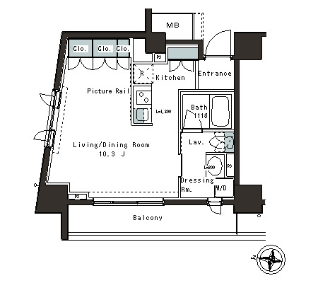 パークアクシス本郷の杜　701号室　間取り