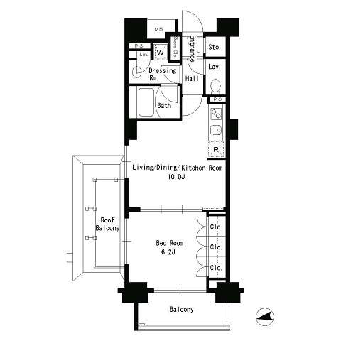 パークアクシス文京ステージ　401号室　間取り