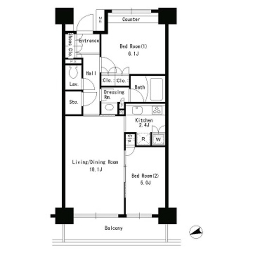 パークアクシス文京ステージ　504号室　間取り