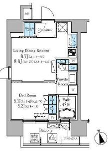 パークアクシス高田馬場　703号室　間取り