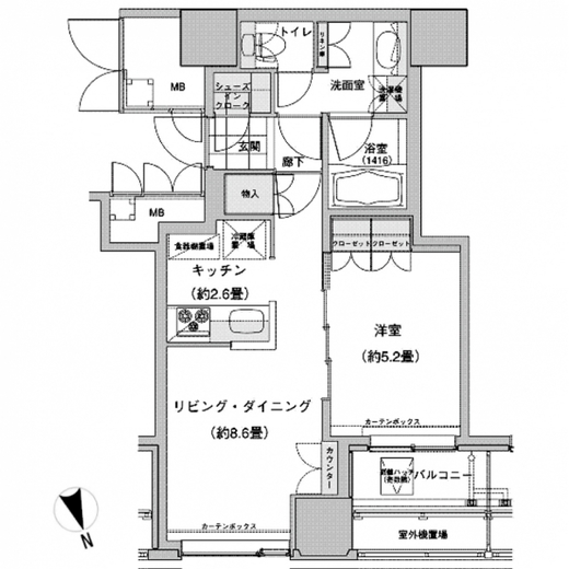 ウエストパークタワー池袋　1215号室　間取り