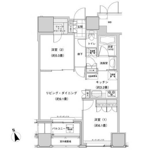 ウエストパークタワー池袋　2007号室　間取り