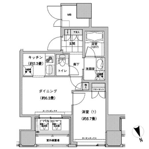 ウエストパークタワー池袋　2014号室　間取り