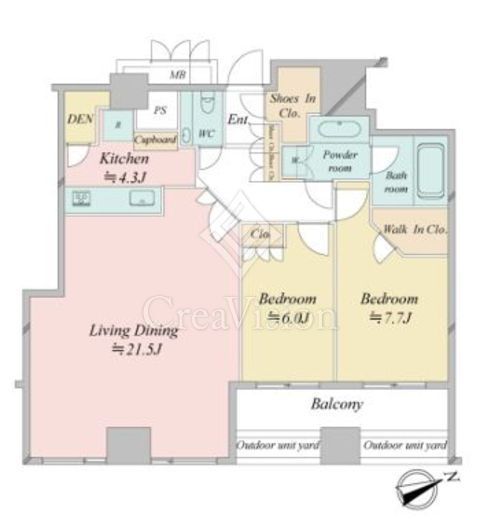 ウエストパークタワー池袋　3207号室　間取り