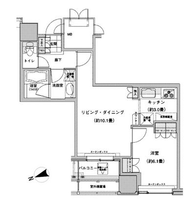 ウエストパークタワー池袋　505号室　間取り