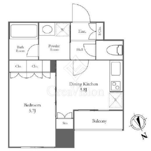 ウエストパークタワー池袋　414号室　間取り