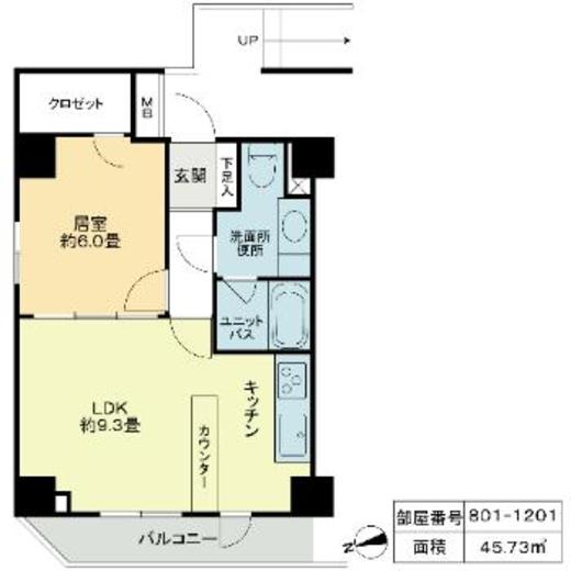 KDXレジデンス文京湯島　801号室　間取り