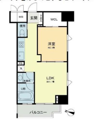 ベルファース本郷弓町　1106号室　間取り