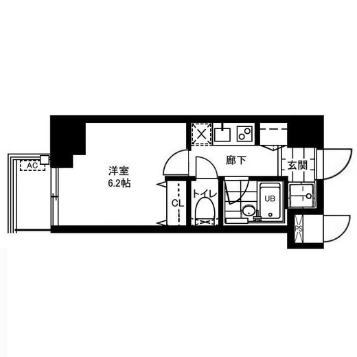 レジディア文京本郷Ⅱ　707号室　間取り