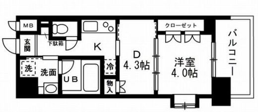 レジディア文京本郷　902号室　間取り