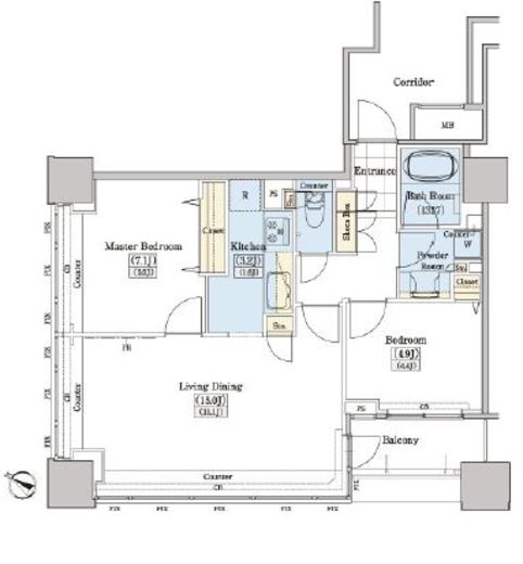 レジディアタワー上池袋 タワー棟　1005号室　間取り
