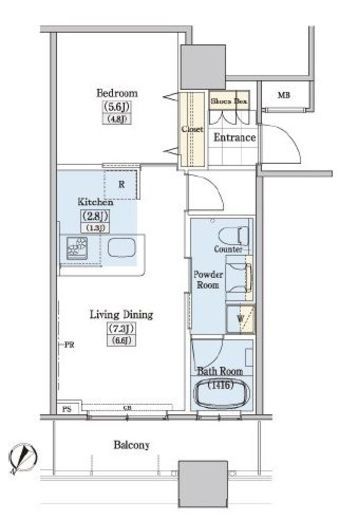 レジディアタワー上池袋 タワー棟　1807号室　間取り