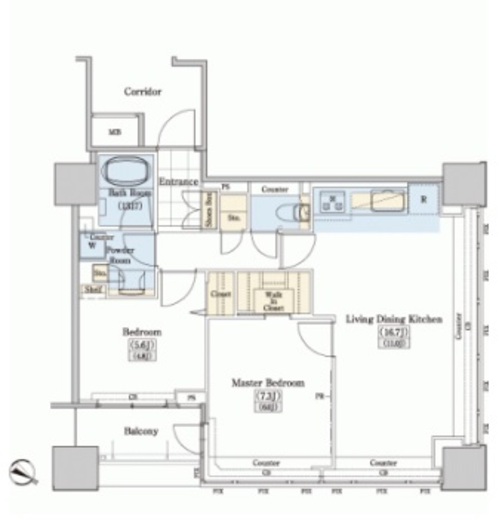 レジディアタワー上池袋 タワー棟　2210号室　間取り