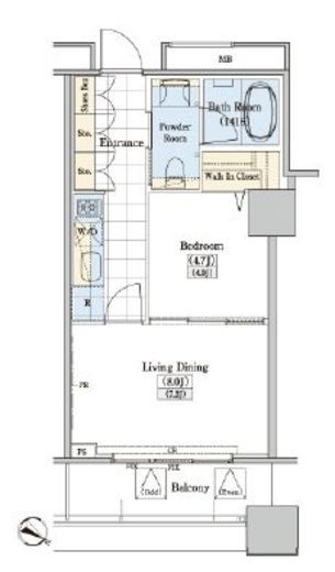 レジディアタワー上池袋 タワー棟　411号室　間取り