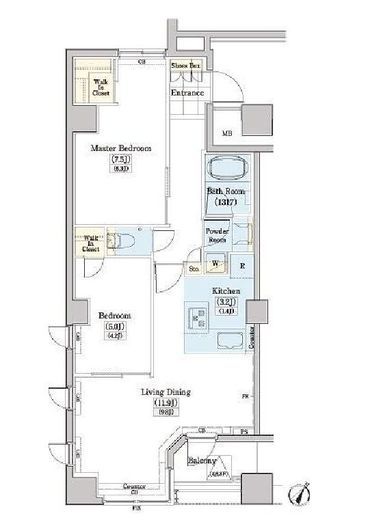 レジディアタワー上池袋 タワー棟　421号室　間取り