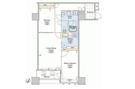 レジディアタワー上池袋 タワー棟　716号室　間取り