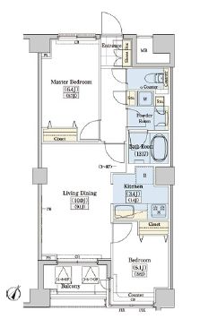レジディアタワー上池袋 タワー棟　823号室　間取り