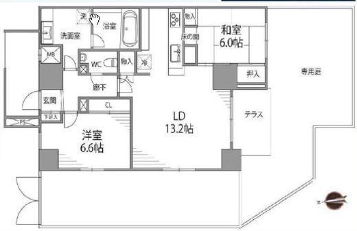 ガリシアグランデ江戸川橋　101号室　間取り