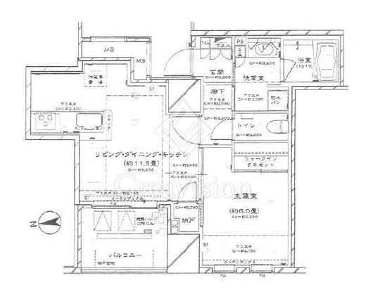 コートレジデントタワー　3F1号室　間取り