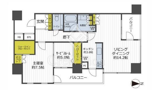 コートレジデントタワー　1004号室　間取り