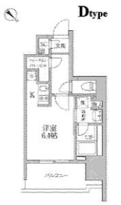 レジディア文京本郷3　405号室　間取り