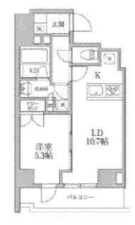 レジディア文京本郷Ⅲ　901号室　間取り