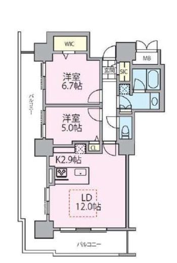 ロイヤルパークスタワー南千住　1201号室　間取り